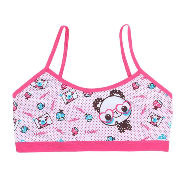 

Teenage Girls Training Bra Kids Underwear Cotton Cartoon Panda Small Young School Children Vest Bras Child Underclothes 97BC