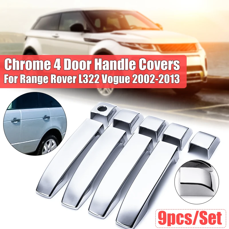 9pcs chrome 9 шт Матовый Черный дверные ручки крышки Накладка для Land Rover Range Rover L322 2002 2003 2004 2005 2006 2007 2008 2009 2010 2011 2012 - Цвет: 9pcs chrome