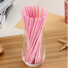pink with dot 100 шт розовые золотые бумажные соломинки вечерние соломинки золотые серебряные бумажные соломинки смешанные полосатые звезды шаблоны шевронов - Цвет: pink with dot
