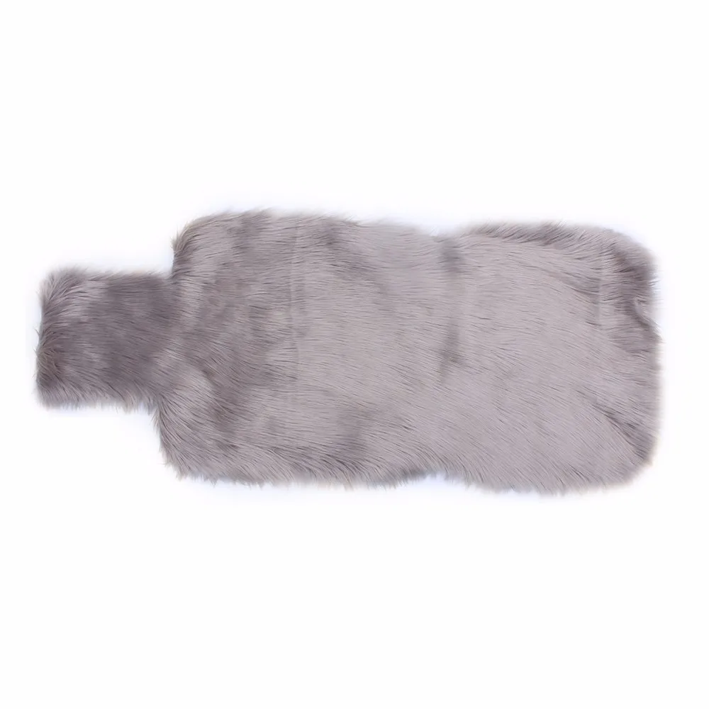 Gray 1PC Front Car Seat Covers Sheepskin Chair Seat Protector Support Mat Universal Winter Plush Car Warm Seat Cover Auto Accessories - Название цвета: Gray