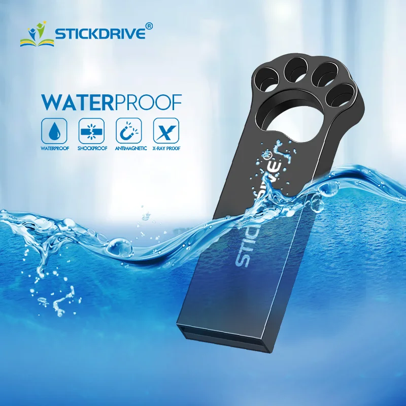 

Cat paw shape usb 2.0 metal pen drive 4/8/16gb 32GB 64GB 128GB usb flash drive flash u disk on key 2.0 memory stick pendrive