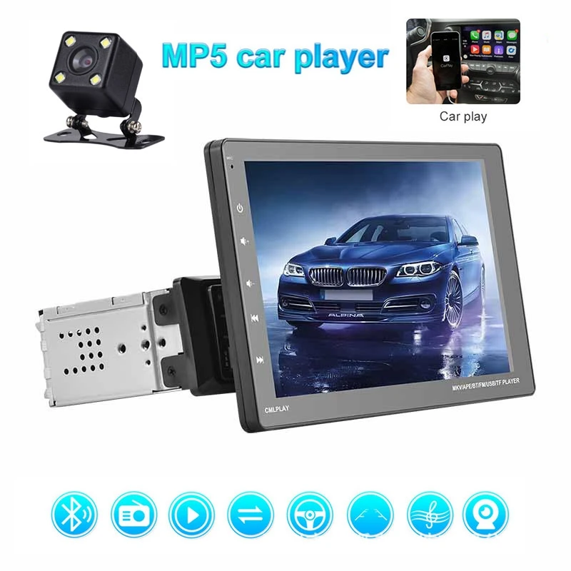 

9 Inch Universal Car Contact Screen MP5 Player Support Mirror Link FM Steering Wheel Control with 4 LED Rear Camera