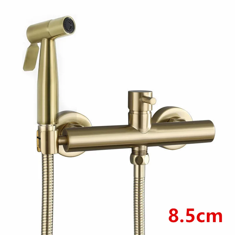 

Матовый золотой Биде Туалет ручной Биде Спрей Латунь горячей & Colde биде кран распылитель для душа shattaf Hold Hose BD996