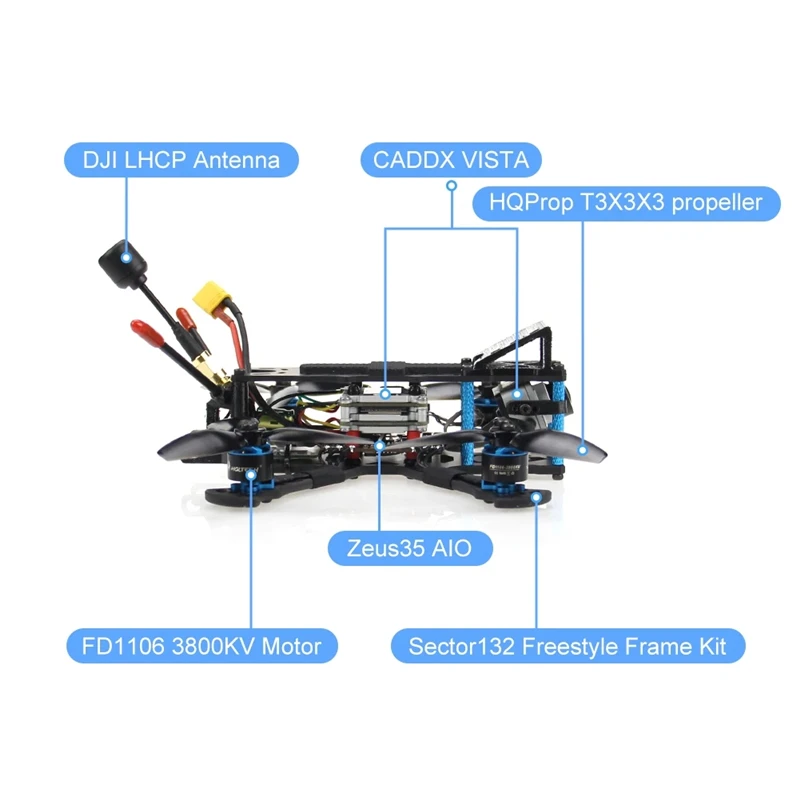 HGLRC Sector 132 HD FPV Racing Drone Caddx Vista with receiver BNF version | Игрушки и хобби