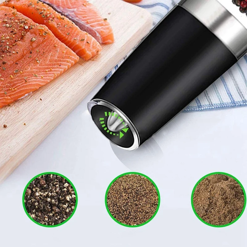 

Gravity Electric Pepper Grinder or Salt Grinder Mill Adjustable Coarseness Battery Powered Salt Shakers