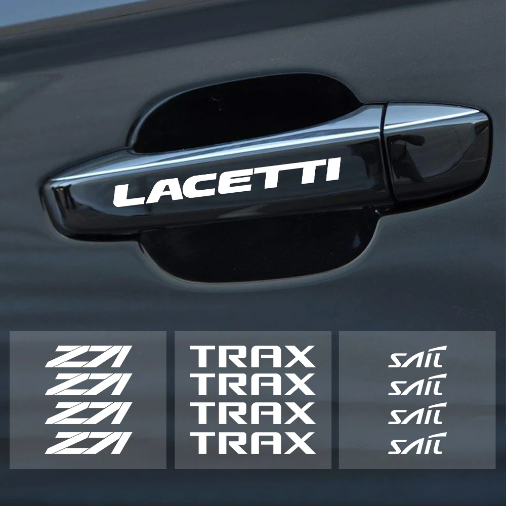 

4PCS Car Door Handle Stickers for Chevrolet Cruze Lacetti Equinox Trax Captiva SS Z71 Impala Sail Aveo Malibu Camaro Sonic Spark