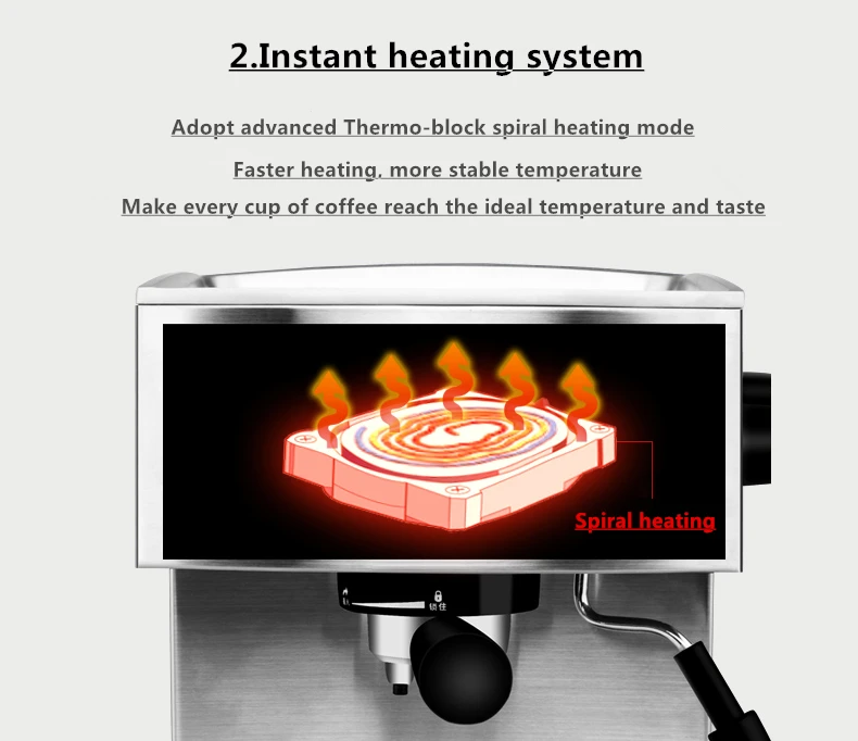Полностью/Полуавтоматическая эспрессо-машина. Нержавеющая сталь 19 бар высокого