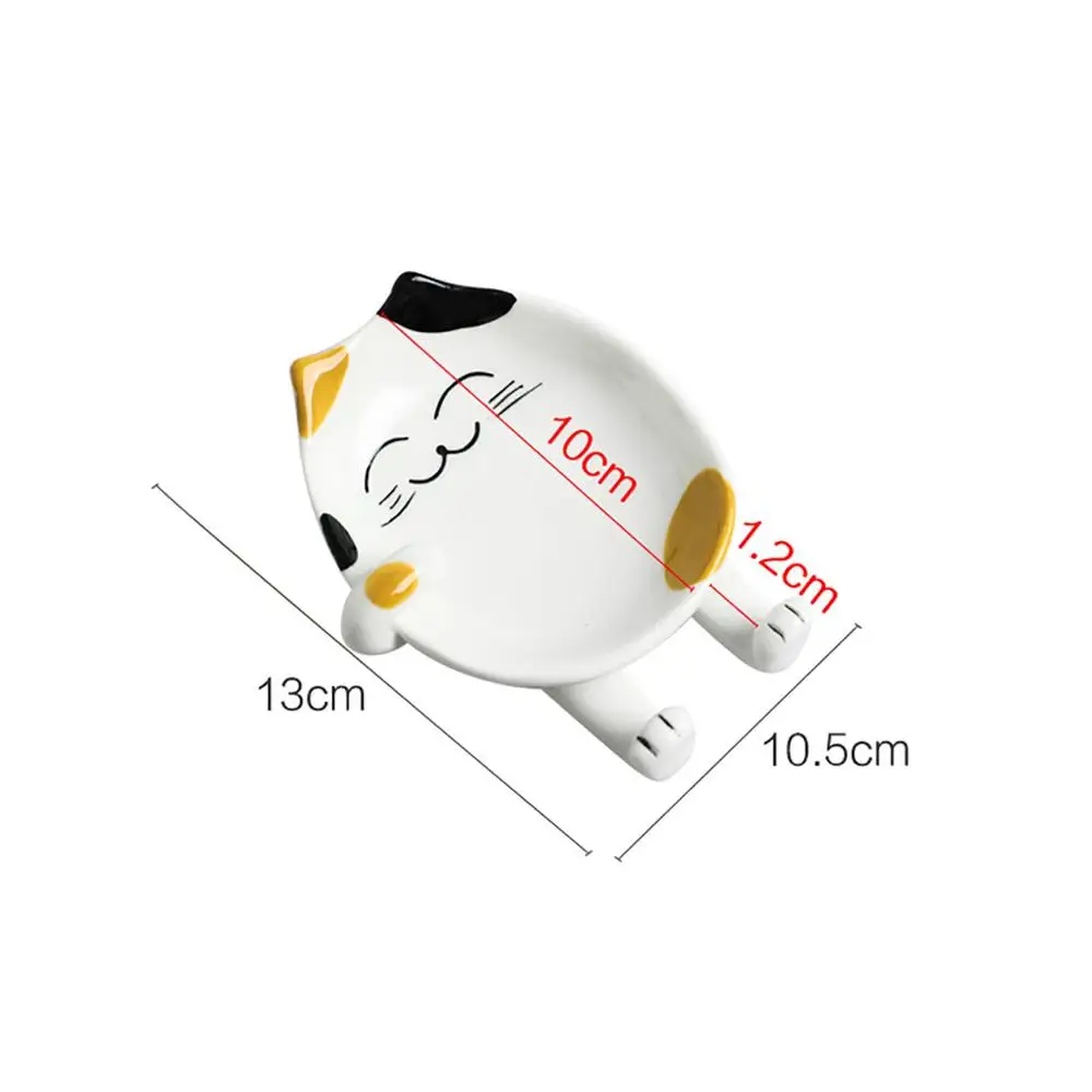 

Cartoon Cat Ceramic Pan Pot Lid Cover Stand Holder Shelf Rack Desktop Multifunction Chopsticks Holder Home Decorations