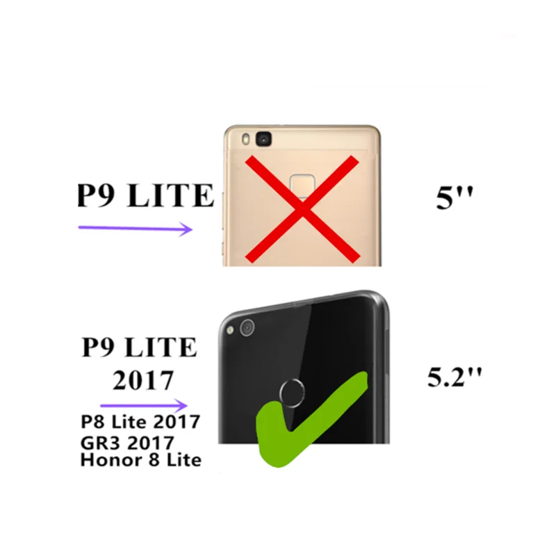 Твердый чехол BONVAN из закаленного стекла для Huawei P8 P9 Lite 2017 с защитой от сердечек Gr3