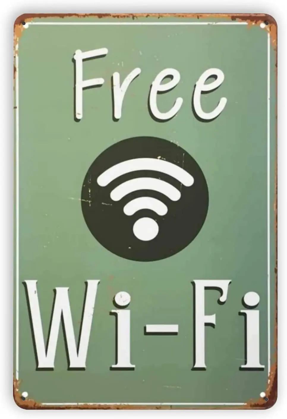 

Ovonetune Free WiFi Vintage Metal Tin Signs, Retro Art Tin Sign Decorations Plaque fo Bars Club Cafe Home Kitchen Restaurant