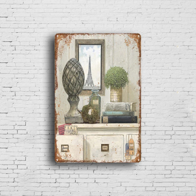 20*30 см винтажный пасторальный стиль завод железные картины для дома офиса отеля