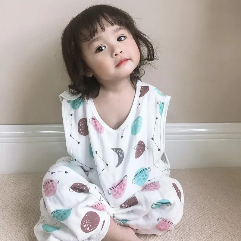 8 слоев 70% бамбуковый муслиновый хлопок детский спальный мешок мод для летнего