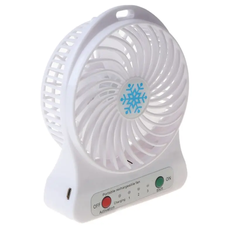 

Portable LED Light Mini Fan Air Cooler Mini Desk USB Fan Third Wind USB Fan Rechargeable ABS Portable Office Outdoor Home