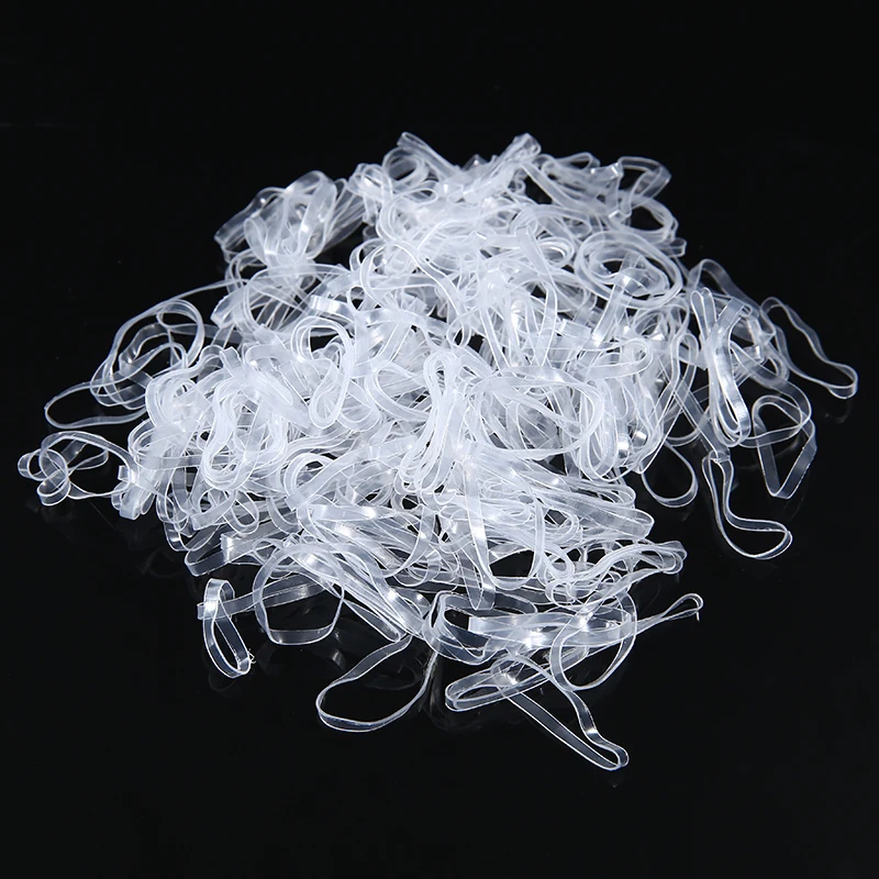 

500Pcs Hair Accessories Mini Small Clear Rubber Hair Elastic Braids Plaits Braiding Band Children's Ponytail Holder