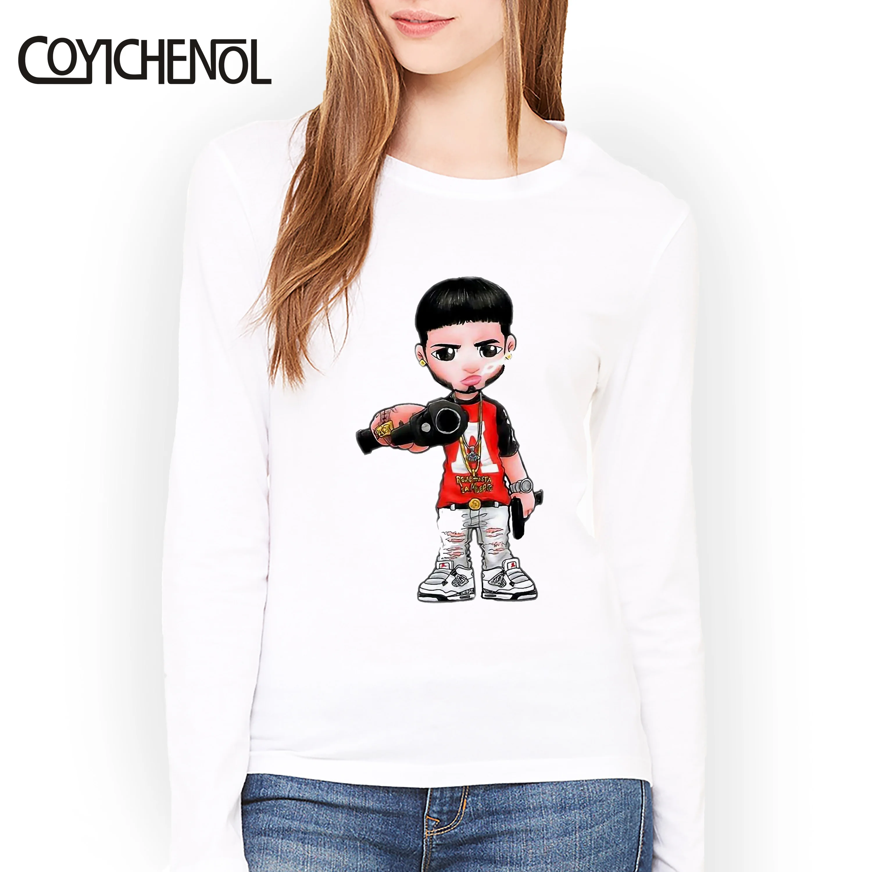 Anuel Aa футболка женская рубашки для мальчиков с длинными рукавами на заказ О