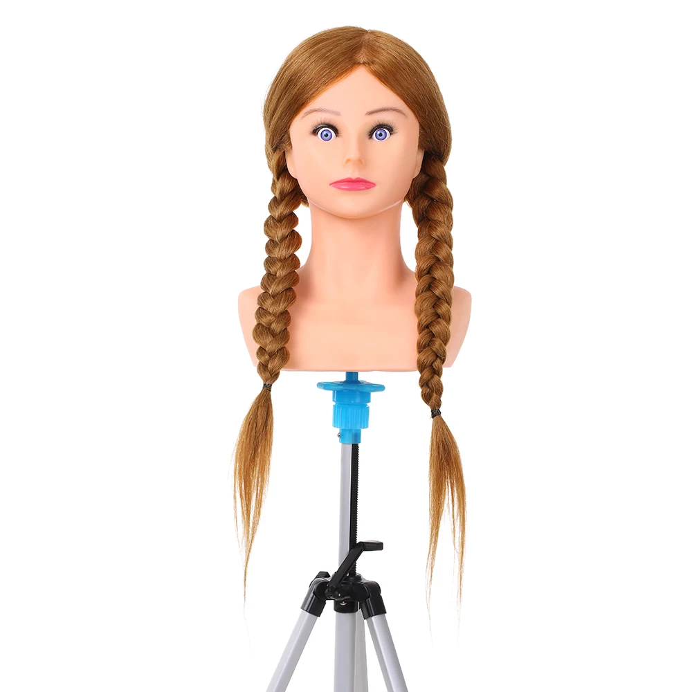 100% человек манекен с волосами голова для плетения парикмахера профессиональная