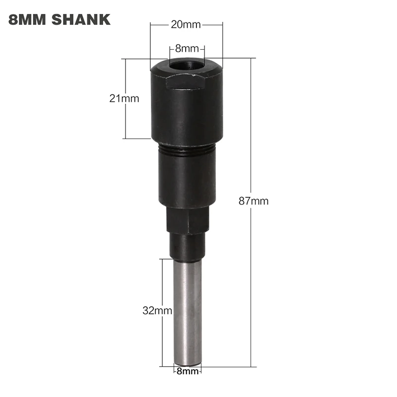 

Engraving Trimming Machine 3pcs Shank Extension Rod Woodworking Tools Workshop