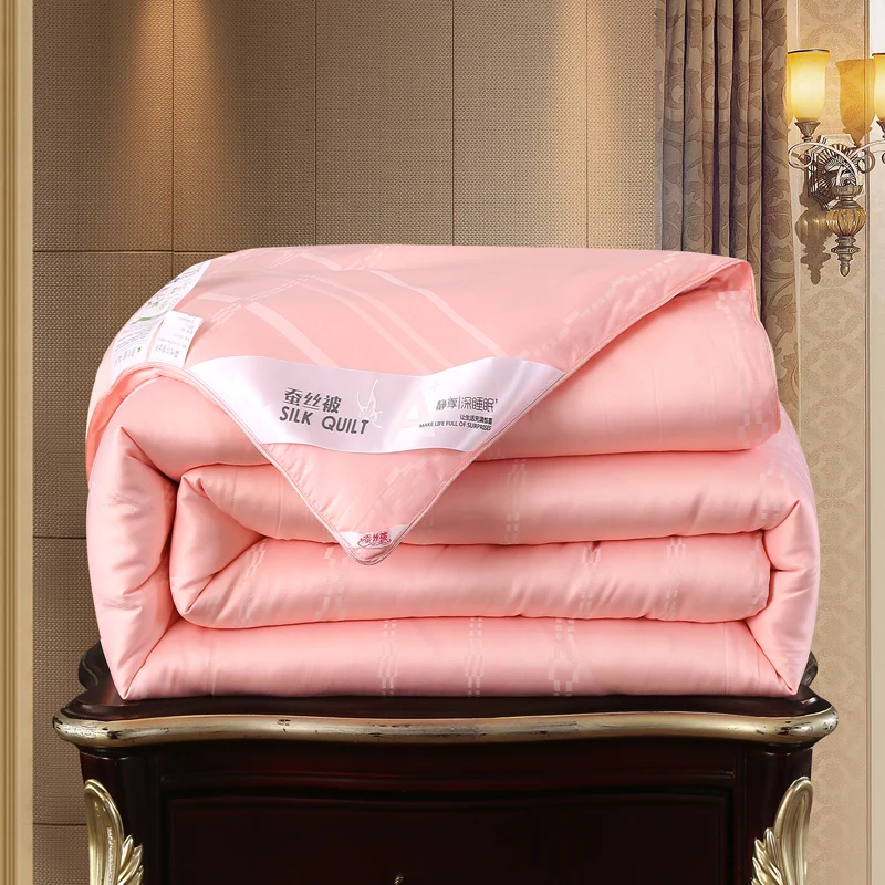 

Женское розовое одеяло J Silk, 100% шелк тутового шелкопряда, здоровое красивое высококачественное шелковое покрывало ручной работы с двумя королевскими королями