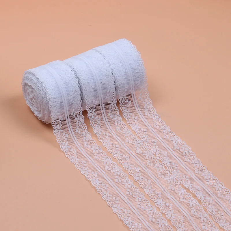 5 ярдов/20 ярдов Белый цвет вышитые африканские кружевные ленты чистая кружевная