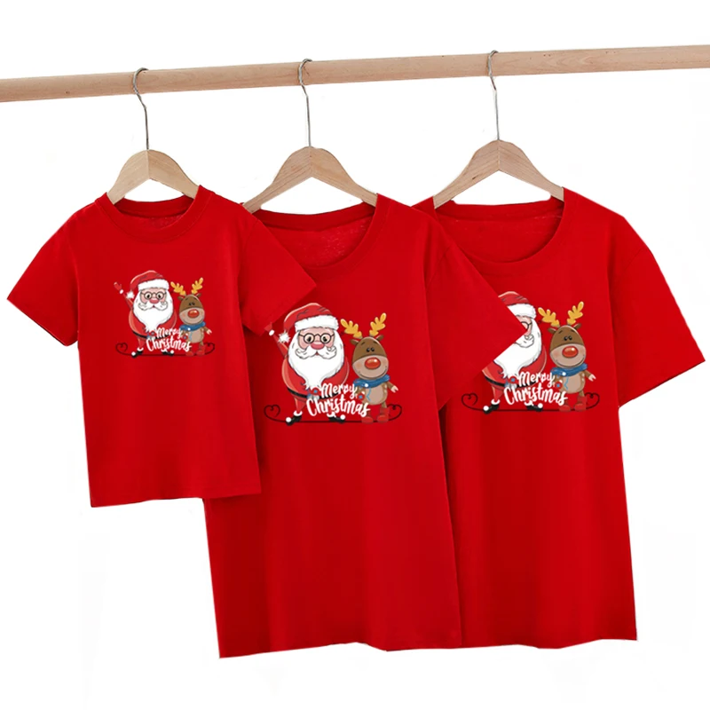 

Christmas Father Mother Baby T-Shirt Clothing Family Matching Outfits Mother Daughter Father Son Look Mommy and Me Clothes