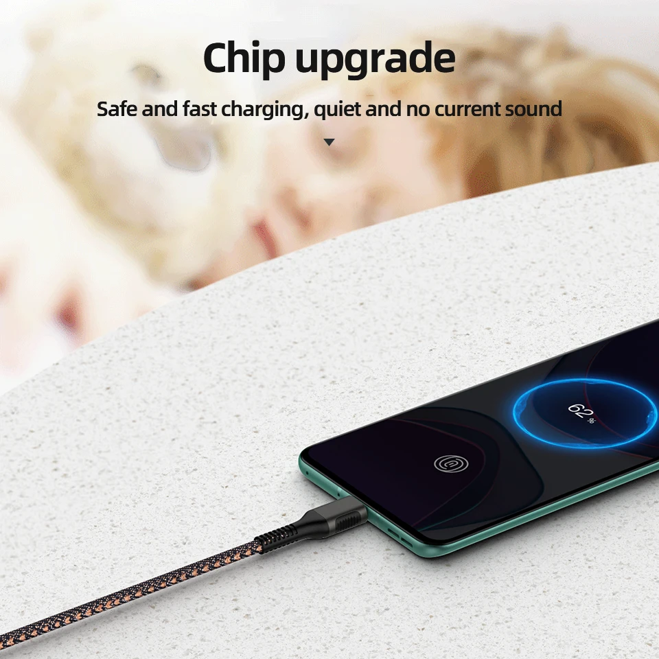 3A джинсовый плетеный кабель с разъемом Usb Type-C для быстрой зарядки и передачи