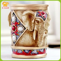 creative elephant candle mould european ornaments home decorative candles silicone mold thai style candle