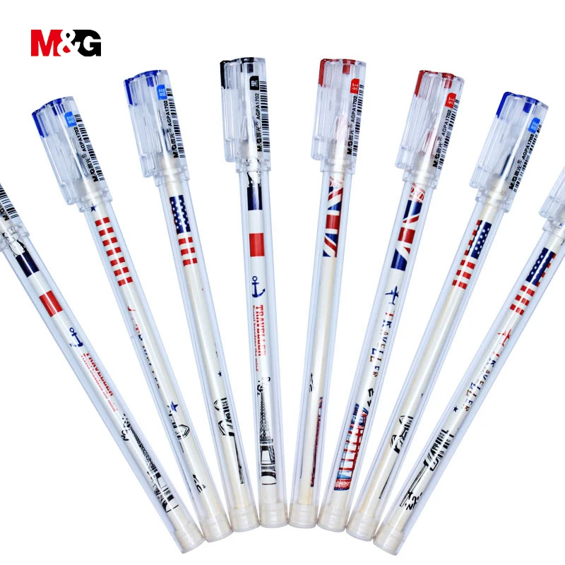 M & G 1702 оптовая продажа 3 шт. Цветные Шариковые гелевые ручки с рисунком флага для