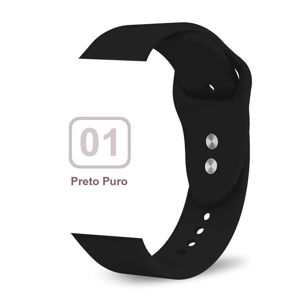 Мягкий силиконовый сменный спортивный ремешок для 38 мм Apple Watch Series1 2 3 4 5 42 мм наручный браслет ремешок для iWatch Sports Edition - Цвет ремешка: Preto Puro