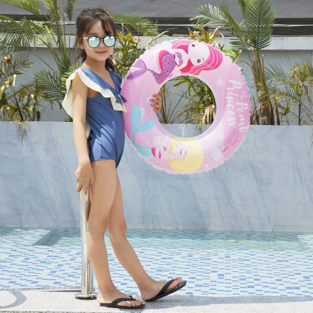 

Kids Summer Beach Swimming Ring Inflatable Cute Shape Swim Ring Pool River Beach Floating Round Beach Party Pool Accessories