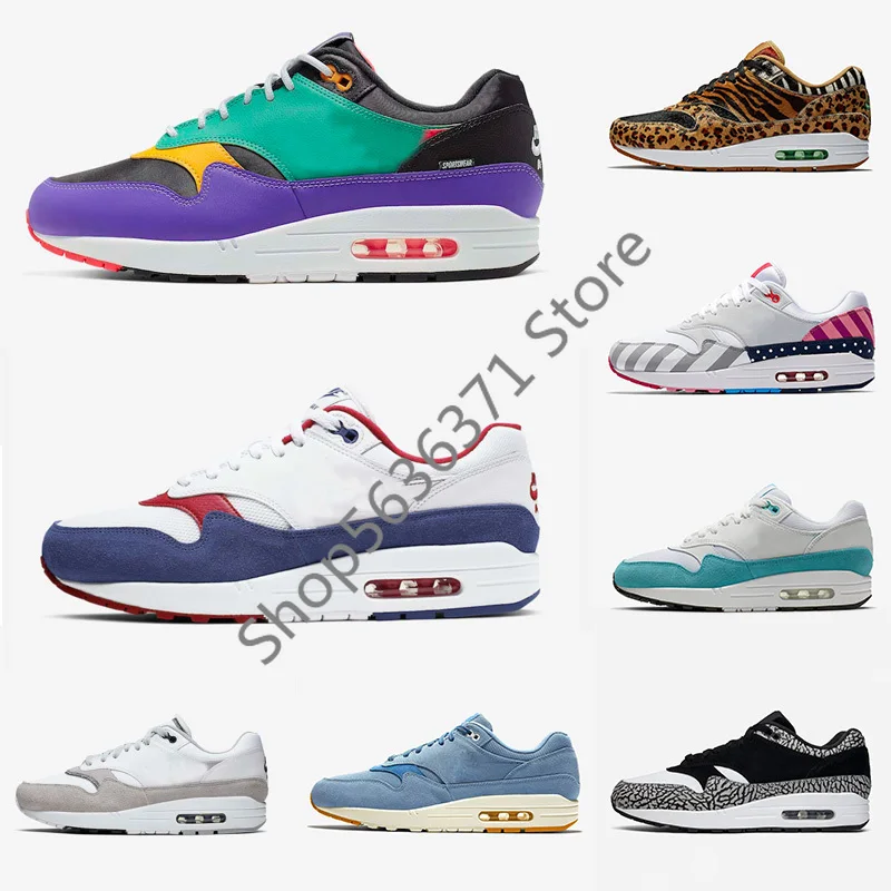 Новое поступление повседневная обувь Max 1 87 DLX Air ATMOS 1s parra Leopard gra для мужчин и женщин