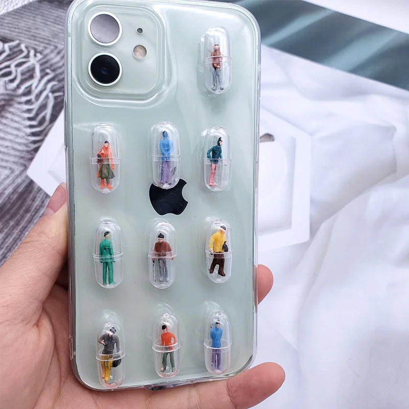 

3D Kawaii Korean Lovely Cartoon Capsule Pills Character Clear Case For Samsung Galaxy S22 Ultra 5G Soft TPU Cover For Girls Etui