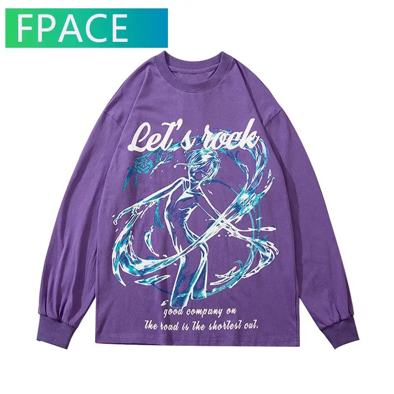 

FPACE Tshirts Streetwear Hip Hop Cartoon 3D Dance Girl Print Tees Shirts Harajuku Fashion Casual Cotton Loose T-Shirt Tops