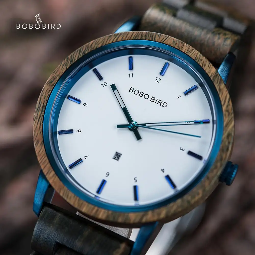 

masculinos relogios BOBO BIRD 40mm Wood Stainless Steel Watches for Men Women Top Luxury Brand Wristwatches Dropshipping Custom