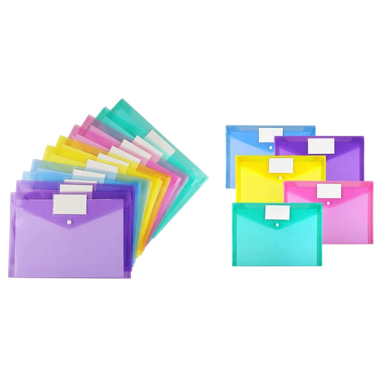 

Plastic Envelopes A4 Letter Size Plastic Envelopes with Snap Closure Poly Envelope Plastic Folders with Closure