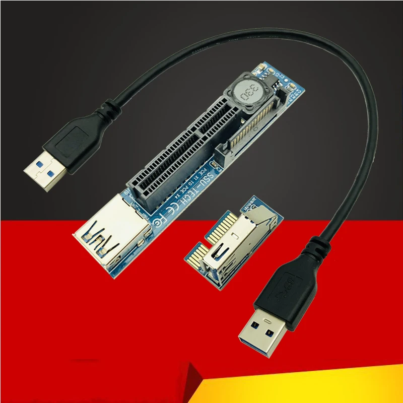 Добавить на карту PCI Express USB 3 0 адаптер Raiser удлинитель PCIE Riser Card PCI-E SATA E X1 в X4 слот |