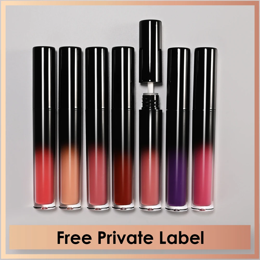 Wholesale Lip Gloss Private Label Liquid Matte Lipstick Change Tube Custom Packaging Pre-filled Waterproof Multicoloured Accept