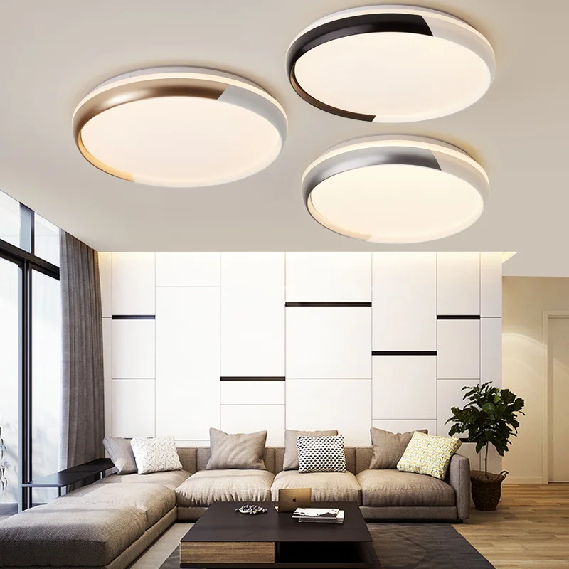 Круглый светодиодный потолочный светильник в простом стиле для спальни
