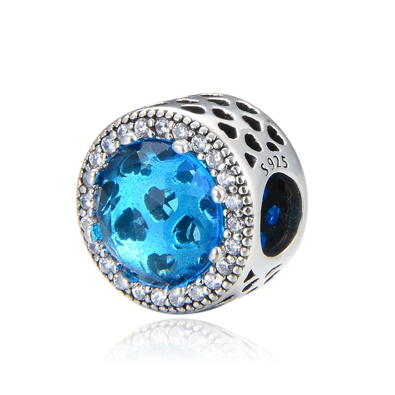 Шарм-бусина из серебра 925 пробы с кристаллами и цирконием отверстие 4 5 мм 17 цветов