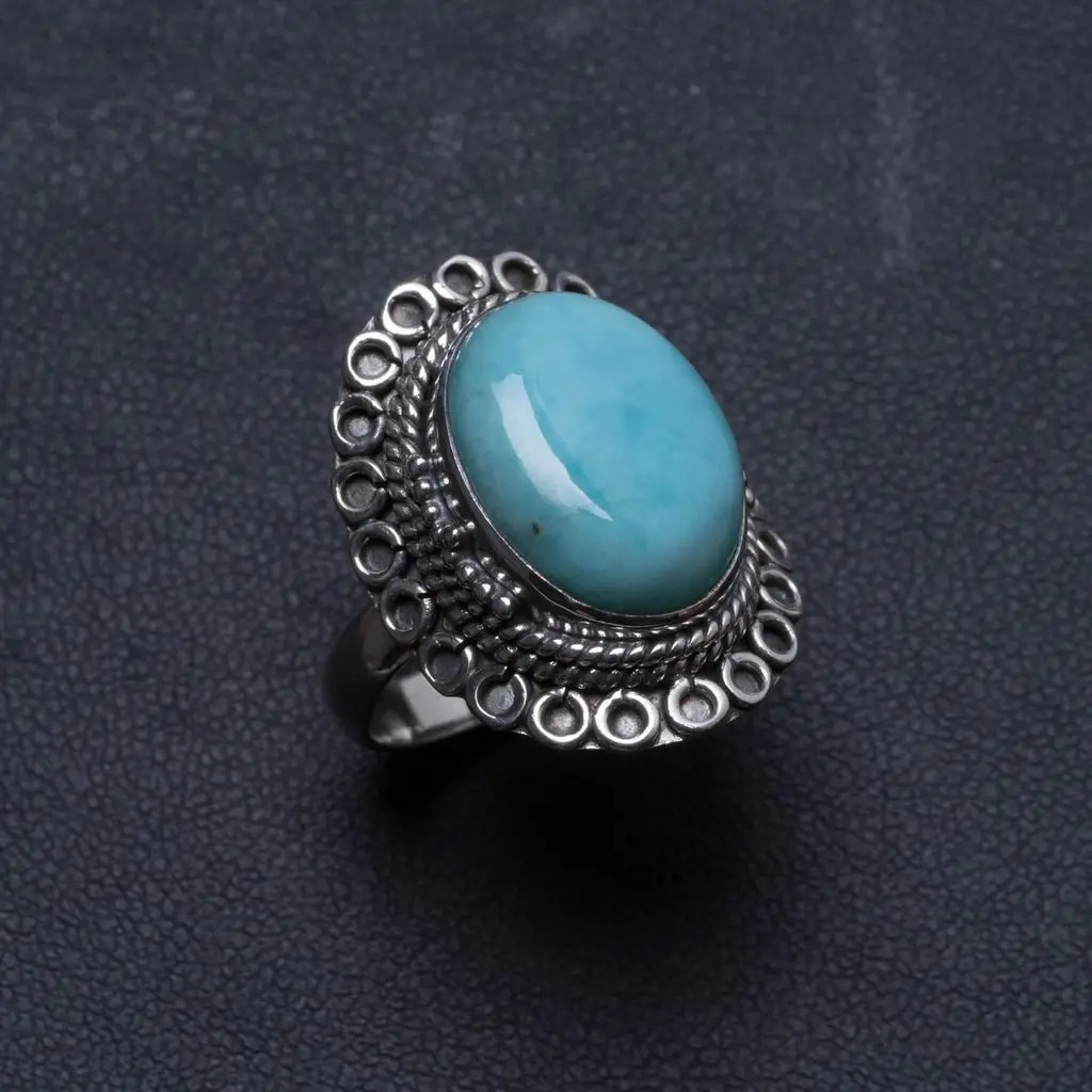 Уникальное серебряное кольцо ручной работы из натурального Карибского моря