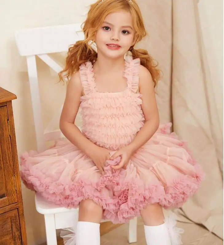 

Girl TUTU Dress Soft Lace Ballet Skirt Summer Dress for Party Wedding Baby Clothes 1-6Y E80116