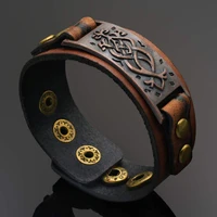 kirykle leather bracelet for men women fashion design genuine leather cuff bracelets brown punk style boy girl bracelet