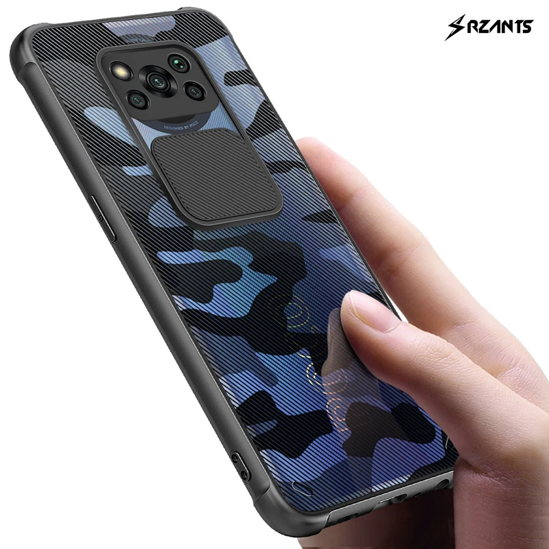 

For Xiaomi POCO X3 Pro Case Camouflage Lens Shockproof Crystal Clear Slide Camera Protection Cover For POCO X3 NFC чехол Rzants
