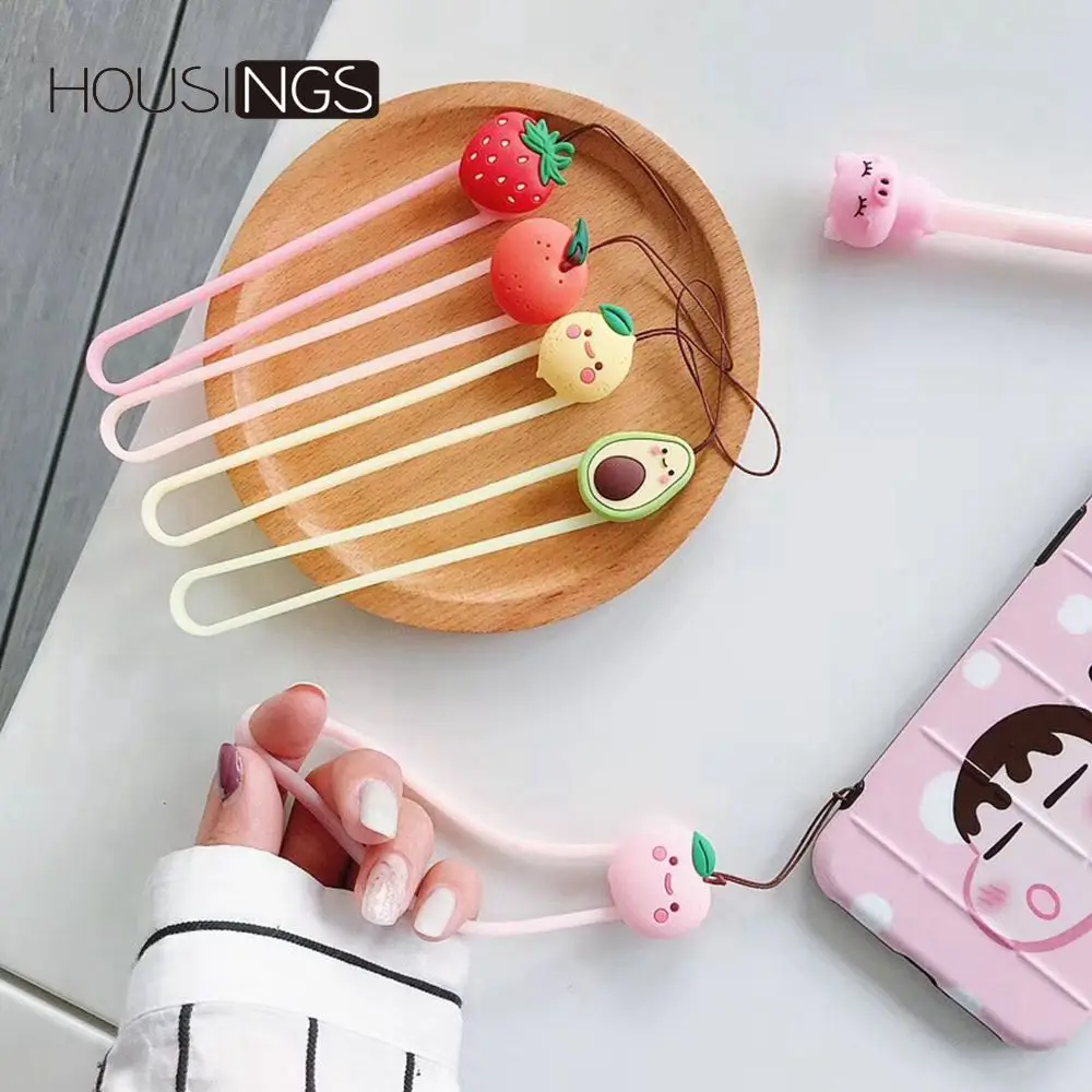 Милый 3D ремешок для мобильного телефона мультипликационный шнурок с фруктами