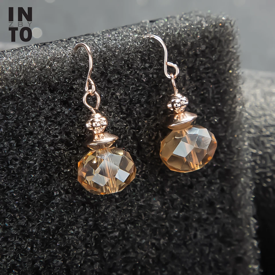 Модный комплект ювелирных изделий стеклянные бусины висячие серьги с колье