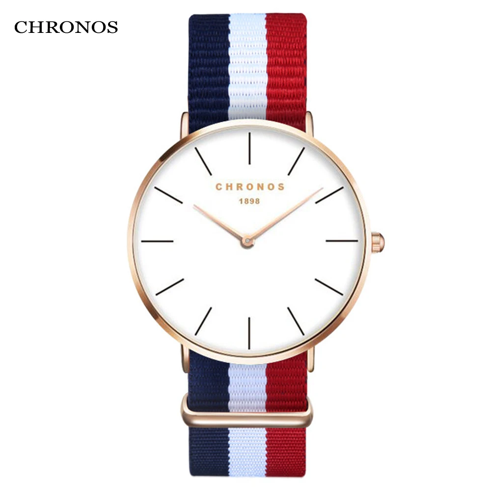 CHRONOS 2018 новые часы для мужчин и женщин ультра тонкие кварцевые с простым