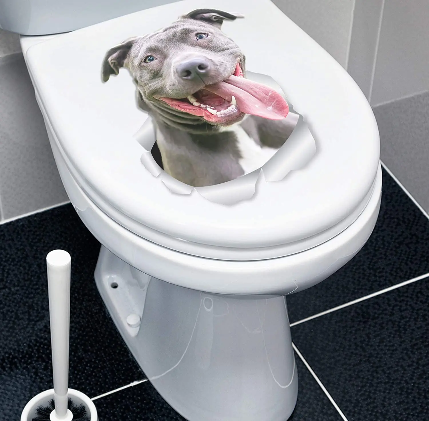 3D наклейки Three Ratels FC54 American Bully Happy питбулл ламблли для стен автомобиля туалета