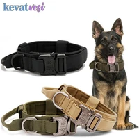 pet dog collar military tactical collar for medium large dogs adjustable collar with handle training walking dog pet products