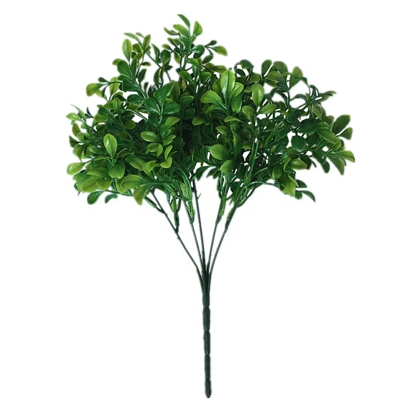 Artificial Green Plastic Leaves Plant Boxwood Branches Decorative Evergreen Fake Flowers | Дом и сад
