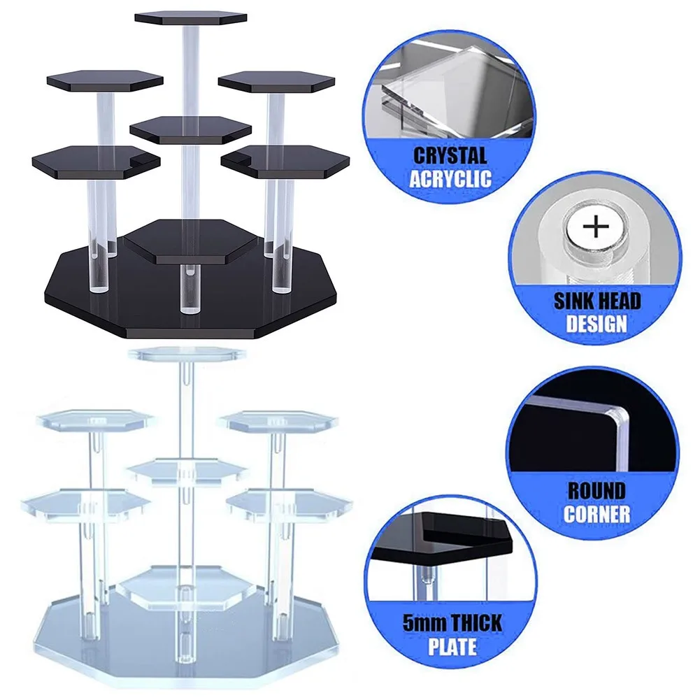 

Acrylic Cupcake Display Stand Jewelry Cake Dessert Rack Figure Holder Shop Plate Birthday Wedding Party Christmas New Year Decor