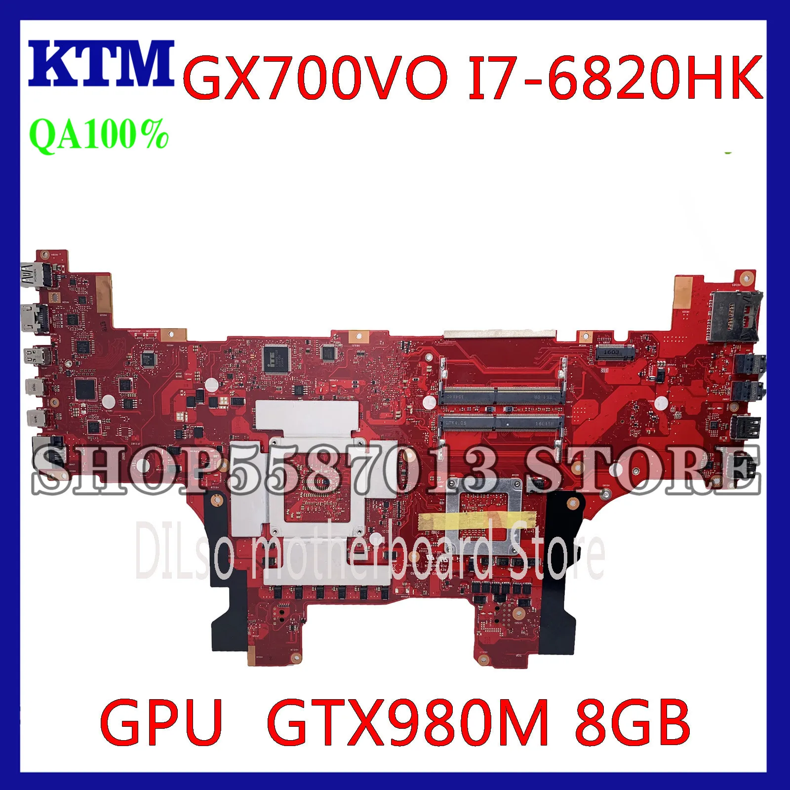 

KEFU GX700VO Motherboard For Asus ROG GX700VO GX700V GX700 Laptop Mainboard I7-6820HK GTX980M- 8GB original 100% tested